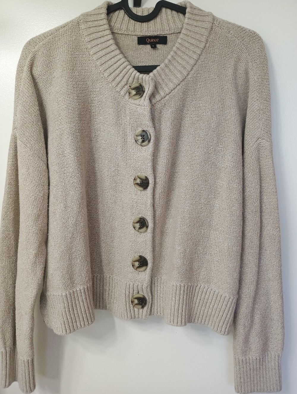 QUINCE 100% Organic Cotton Cropped Cardigan - Size S - Picture 6 of 8